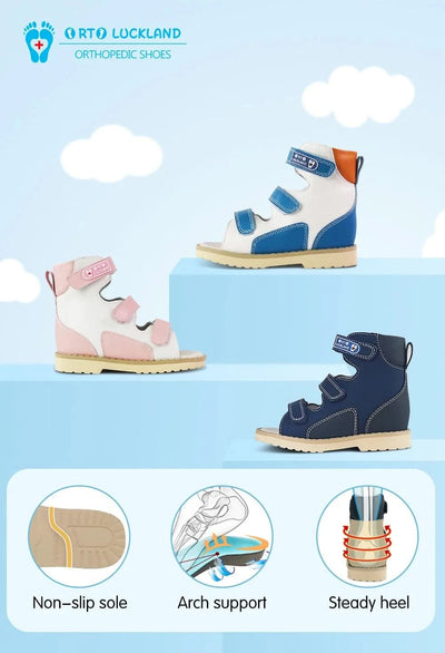 Boys Children Orthopedic Shoes For Kids Summer Sandals Toddler Leather Varus Clubfoot Footwear 2-8Year