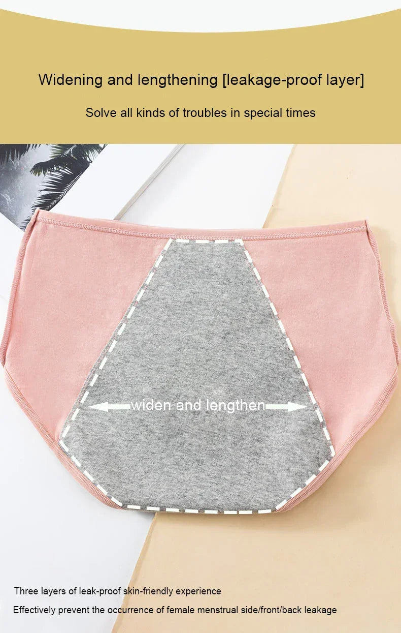 Panties For Menstruation Cotton Physiological Period Leak Proof Menstrual Panties Women Mid Waist Culotte Underwear Sexy Briefs