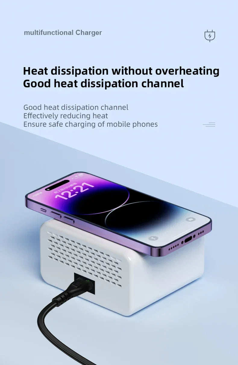 Multi functional 8-port USB Wireless Fast Charging Station Visual Current Detection Charger For Mobile Phone iPad Flash Charging