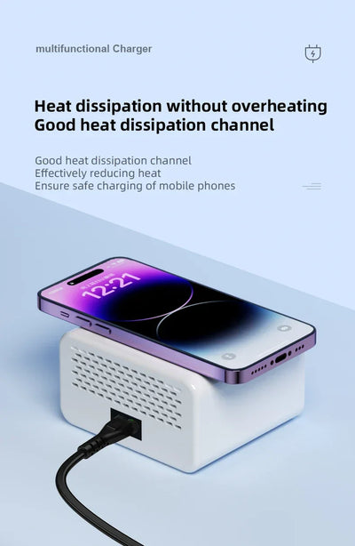Multi functional 8-port USB Wireless Fast Charging Station Visual Current Detection Charger For Mobile Phone iPad Flash Charging