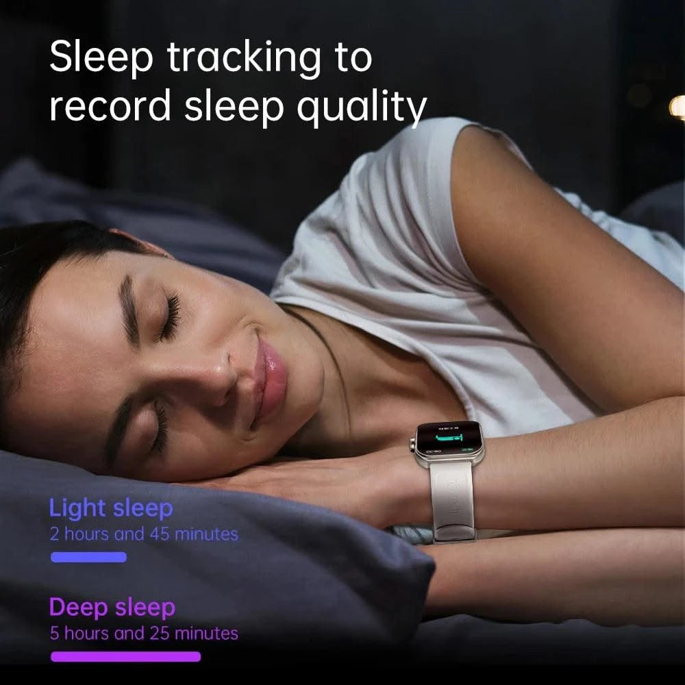 KUMI KU7 Smartwatch 1.96" AMOLED, AI Voice Assistant, Bluetooth Call, SOS Alert, 100+ Sports, Health Monitor