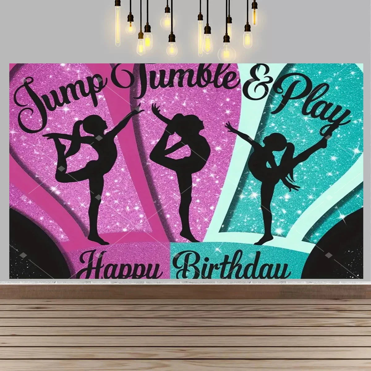 Gymnastics Theme Birthday Decor Backdrop Gymnastics Movement Flip Jump Play Falling Party Supplies Photography Backdrop