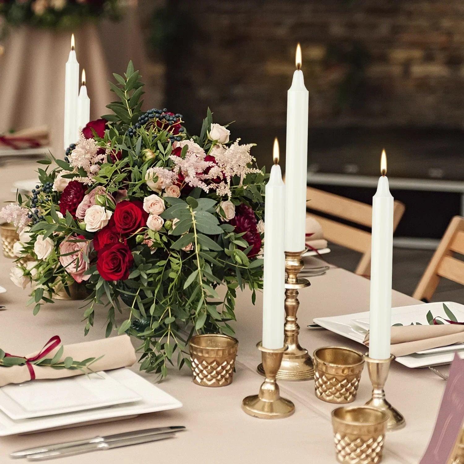 20 ivory white 4inch waxs drip-free smoke-free fragrance-free home dinner candles hand-pulled high-quality suitable