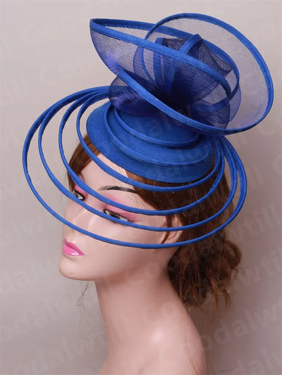 Church Fascinator Hat Wedding Mesh Headpiece Women Party Banquet Chapeau Cap Headband Ladies Party Tea Royal Ascot Pillbox Caps