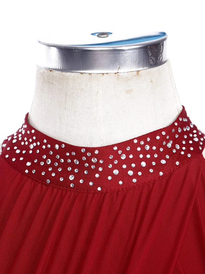 Women Lyrical Contemporary Ballroom Modern Dance Costume Dancing Prom Gown Side Split Maxi Dress for Ballet Gymnastics Skating