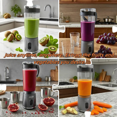 Portable Blender 600ML Electric USB Rechargeable Juicer for Smoothies Fruits Personal Mini Juicer for Travel Outdoor Fitness
