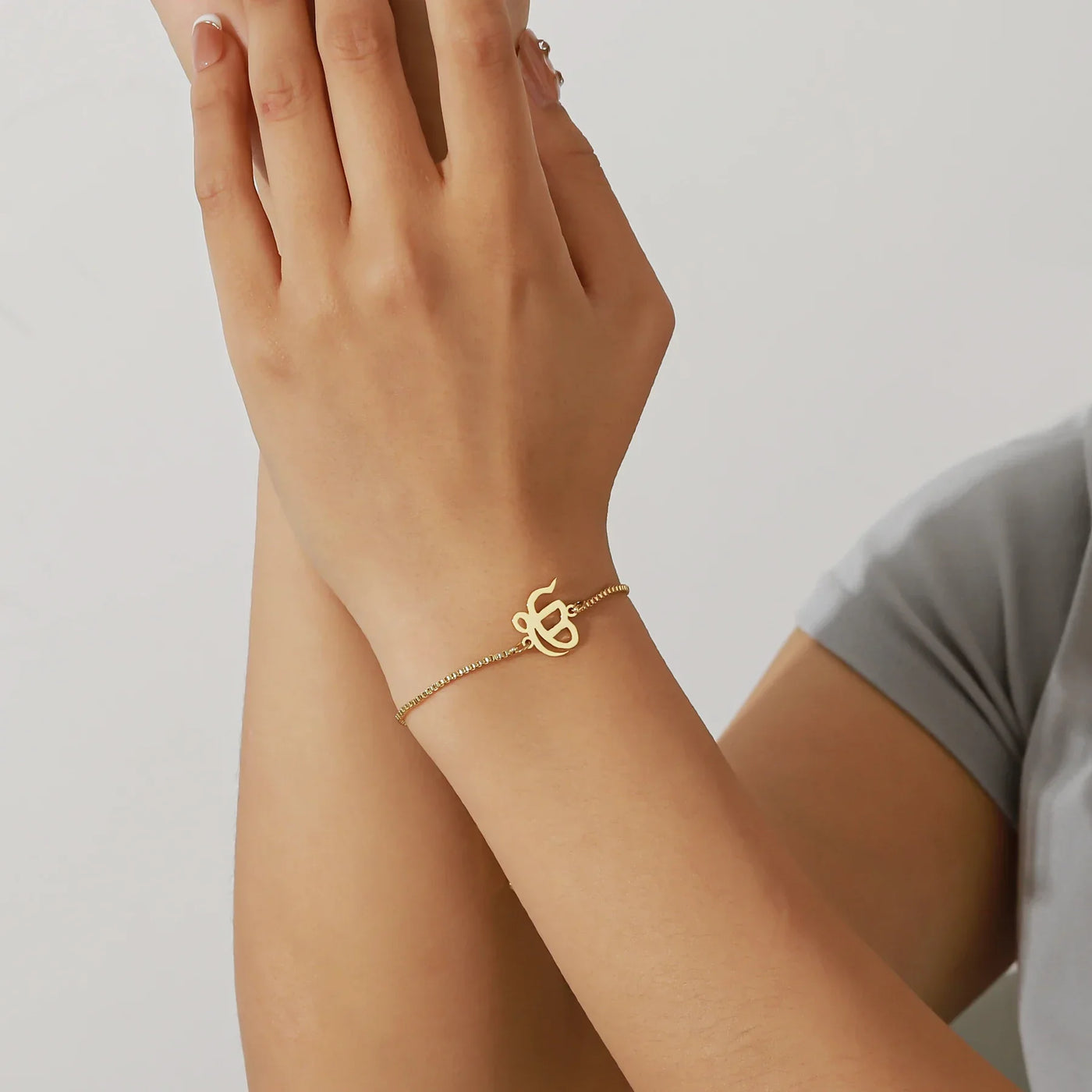 Punjabi Sikh Gold Box Bracelet Gift 18K Stainless Steel Bracelet Believer Faith Master Unique Symbol Religious Jewelry  Souvenir