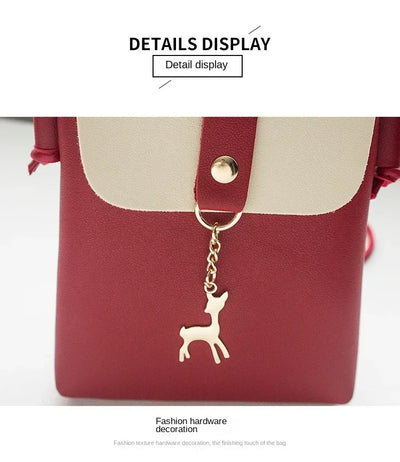 Fashion Handbags Women Bags Designer New Casual Bag Mobile Phone Bag Personality Deer Charm Single Shoulder Diagonal Bag