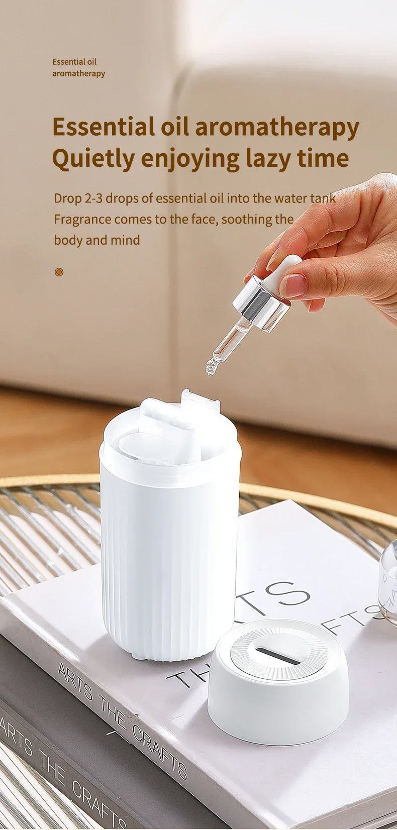 Car Aromatherapy Diffuser Humidifier with LED Light  Auto Air Purifier and Aroma Air Freshener for Car