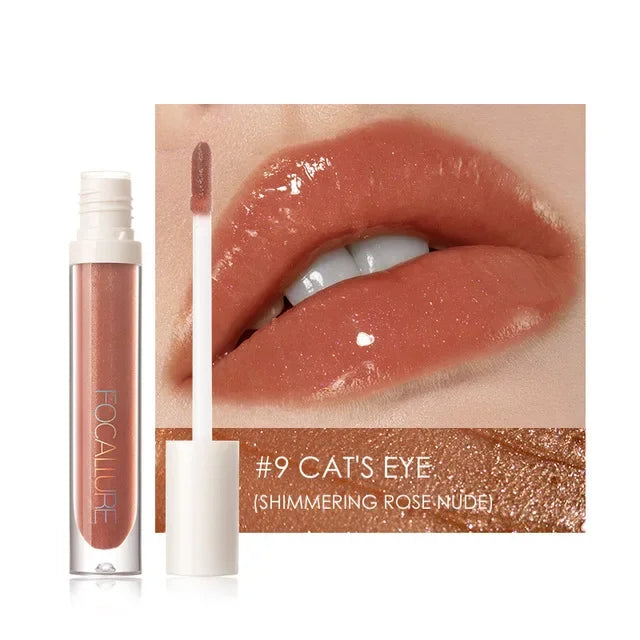 FOCALLURE PLUMPMAX Nourise Lip Glow Dewy Glossy Lip Care High Shine Not Sticky Refreshing Shimmer Lip Gloss Lips Makeup