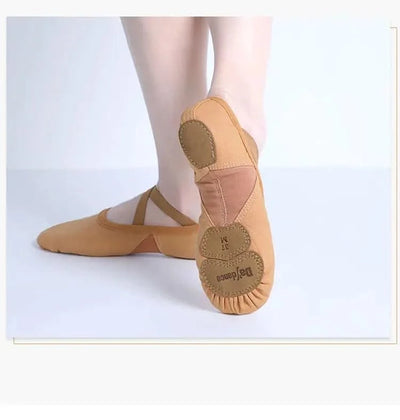 Zapatos de Ballet para mujer y niña, zapatillas de baile de la academia de baile, suela dividida suave, tela elástica