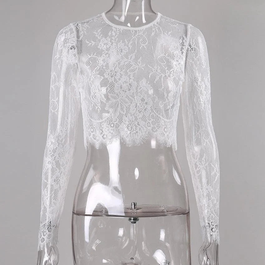 Sexy Women's Lace Floral Seamless Arm Shape Top