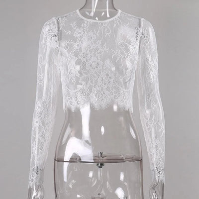 Sexy Women's Lace Floral Seamless Arm Shape Top