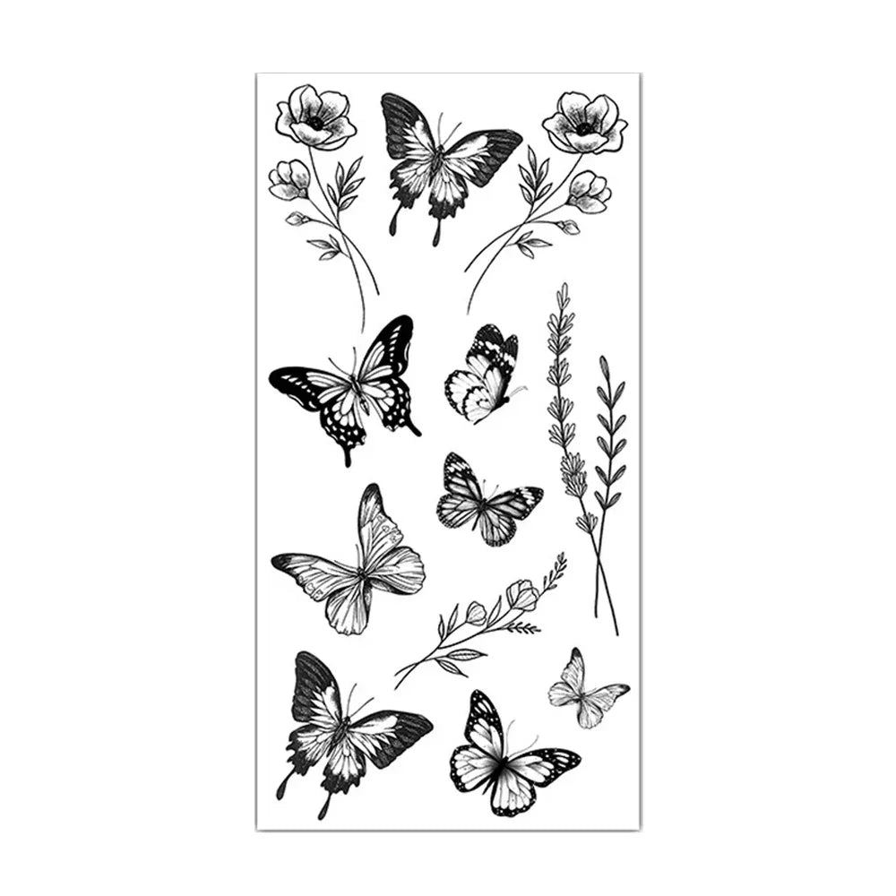 Sexy Temporary Tattoos For Women Water Transfer Sketch Tattoo Sticker Long Lasting Waterproof Body Art Tattoos Accessories