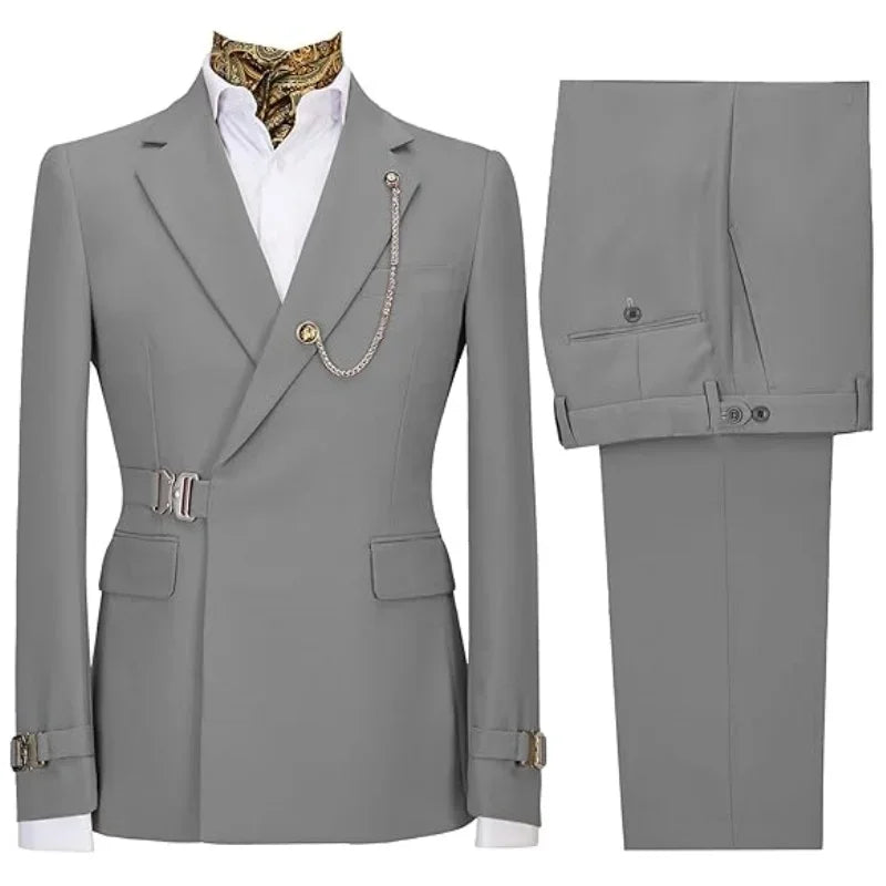 Men's 2-Pack Formal Trousers | Daily  Wear & Wedding/Prom Dress Pants with Tuxedo Styling  Corporate, Interviews, Groom