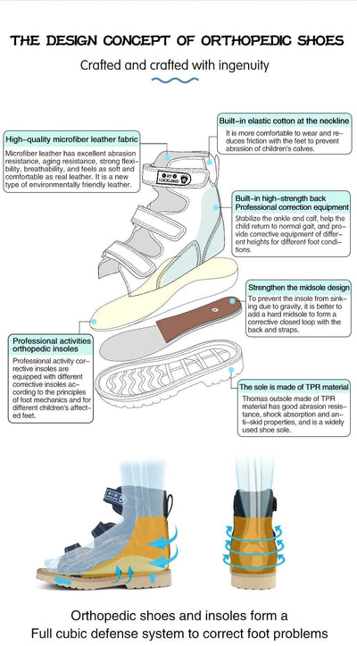 Boys Children Orthopedic Shoes For Kids Summer Sandals Toddler Leather Varus Clubfoot Footwear 2-8Year