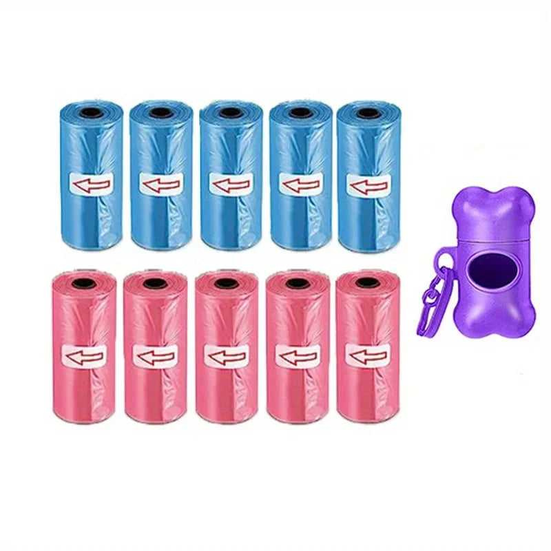 1200pcs Random Color Cartoon Paw Graphic Dog Poop Bags Pet Poop Bags Leak-Proof Dog Waste Bags For Pet Supplies