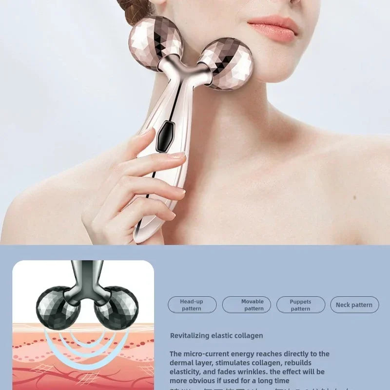 Fascia Tools Body Massager Lifting Manual 3D Roller Massager 2 Wheels V Face Beauty Instrument Massage Roller Health Care