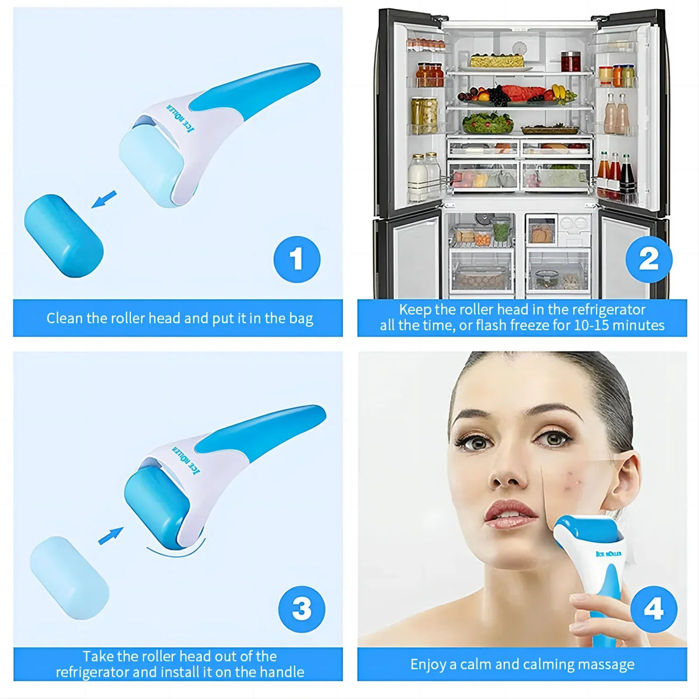 face  Ice Roller,Face Roller Massager for Puffiness Relief Pain and Minor Injury,Beauty Products to Tighten Pores Whiten Skin