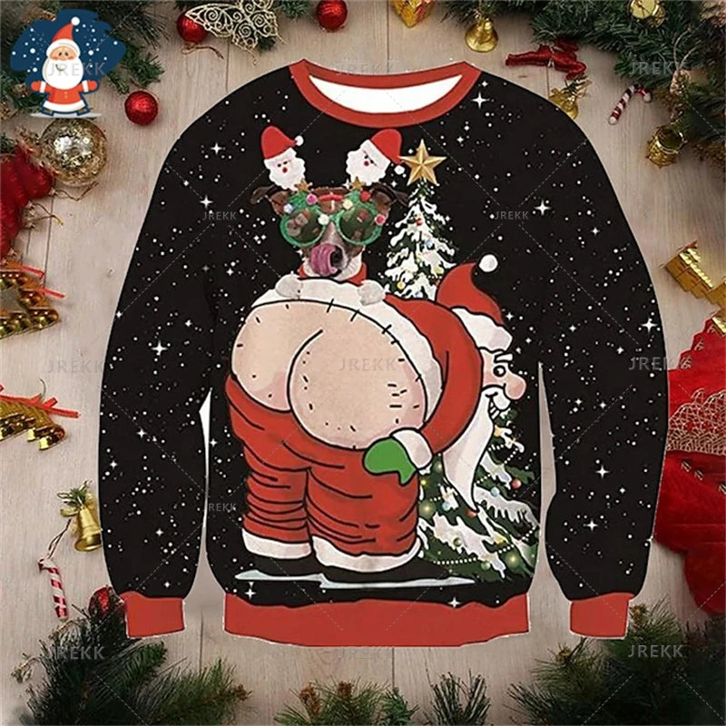 Happy Christmas Sweatshirts Mens Ugly Christmas Sweater Funny Fashion New In Sweaters Women Ugly Sweaters Christmas Jumpers Men