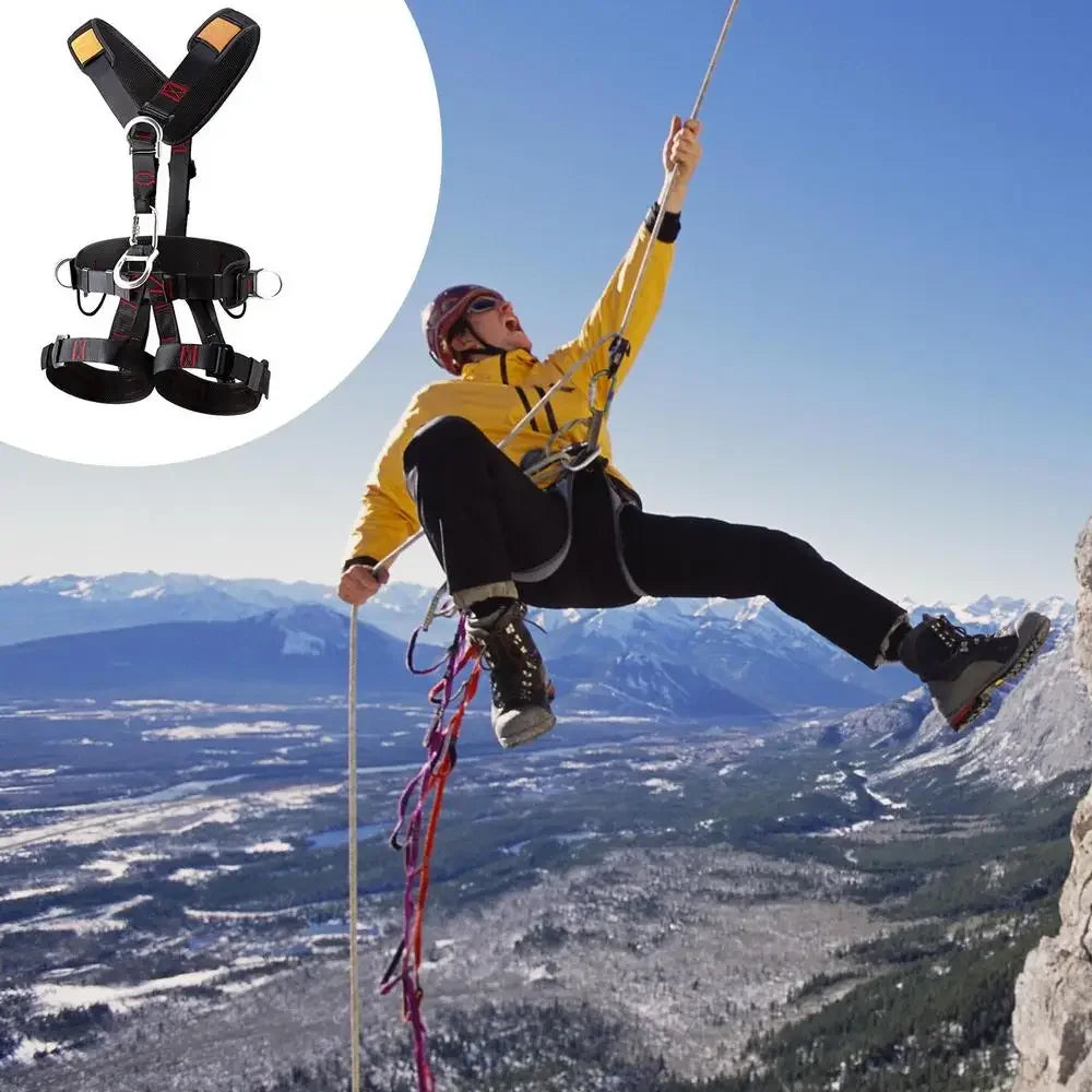 Full Body Roofing Harnesses Five-point Safety Belt With Adjustable Buckles Detachable Fall Harness For Men Tree Climbing Gear