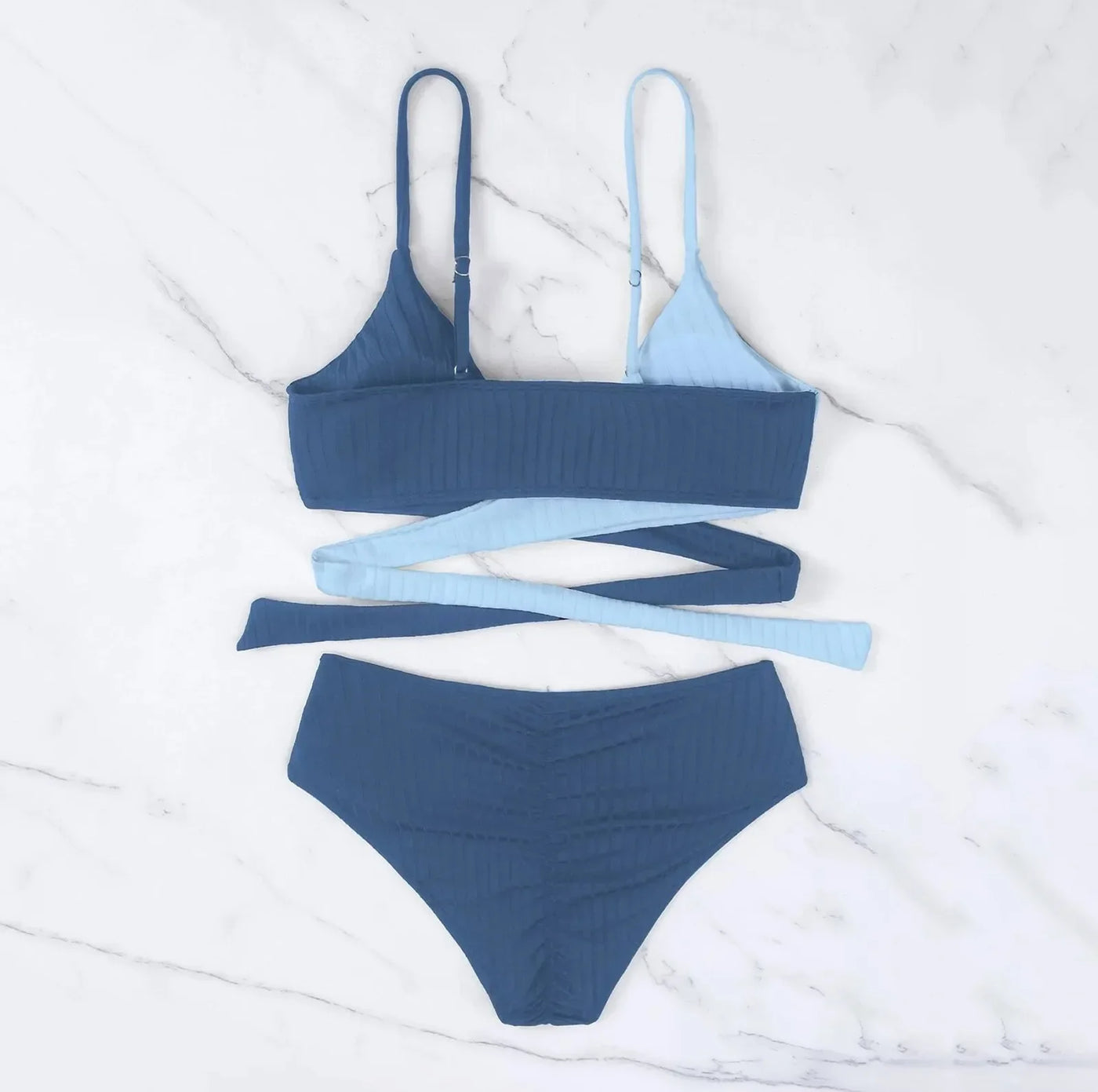 Summer Ladies Sexy High Waist Print Two Piece Bikini Sets Biquini Women Swimsuit Clothing Set Color Block Mujer Swimwear Suits