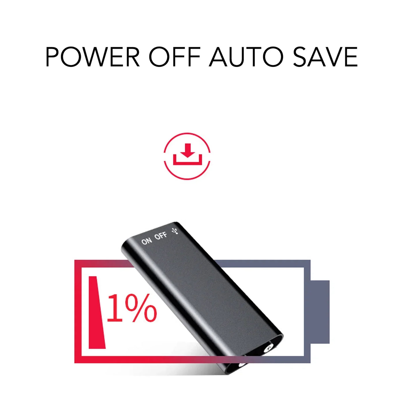 Rechargeable Recorder Voice Recorder HD Noise Reduction Voice Activated USB Charging Mini Sound Recorder for Meetings Interviews