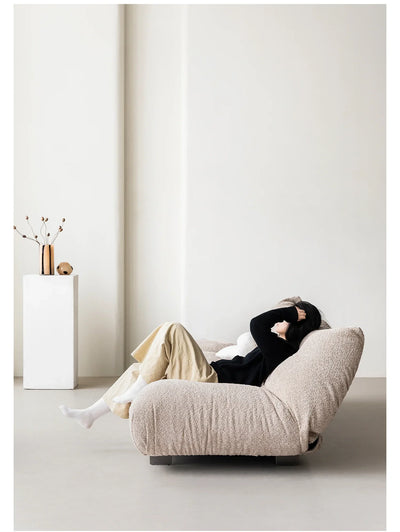 Alpaca Velvet Creamy Style Sofa Bed Foldable for Small Rooms Multifunctional for Lounging Sleeping Lazy Comfort Furniture FYLS