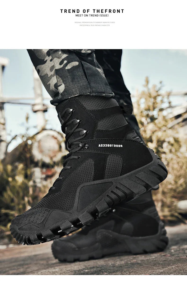 New Men Tactical Boots Lace Up Waterproof Climbing Hiking Shoes Motorcycle Training Army High Quality Hunting Unisex Desert Boot