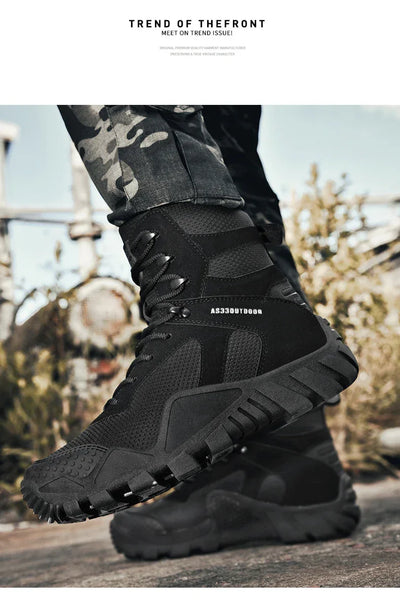 New Men Tactical Boots Lace Up Waterproof Climbing Hiking Shoes Motorcycle Training Army High Quality Hunting Unisex Desert Boot