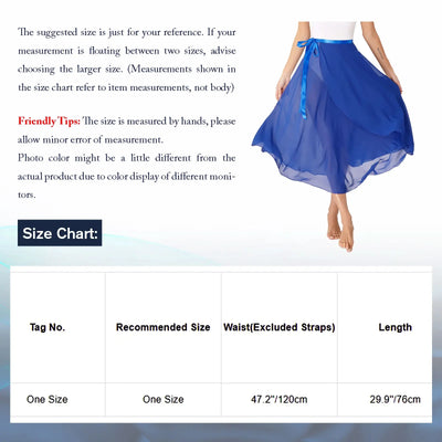Womens Chiffon Lace-Up Flowy Skirt Ballet Modern Dance Training Costume Summer Solid Color High Waist Boho Midi Skirts Elegant