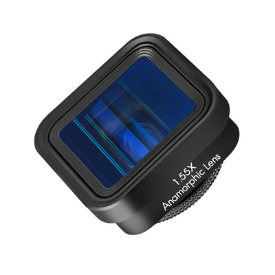 Mobile Phone Anamorphic Movie Lens 1.55X Deformation Filmmaking Lens Phone Moive Lens with Universal Lens Clips Carry Bag Replac