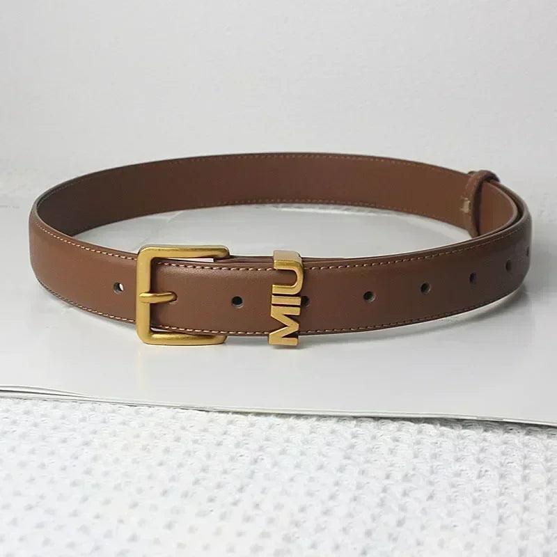 Genuine leather thin metal buckle belt for women |fashion waistband | jeans |casual dress | ladies | free size