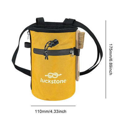 Waterproof Chalk Bag Bucket with Chalk Brush Climbing Magnesium Powder Bag for Weight Lifting Outdoor Climbing Equipment