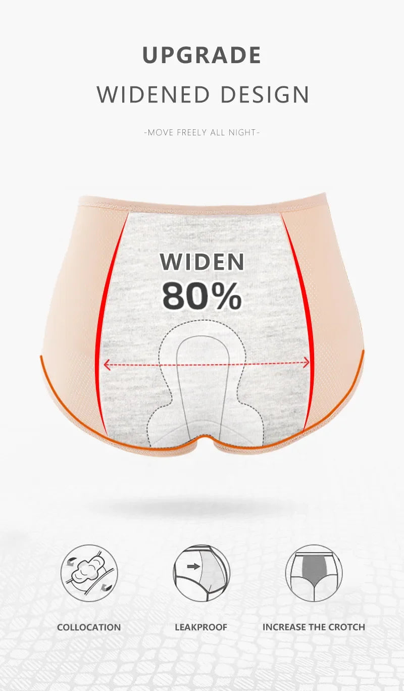 5pcs/Set Leak Proof Menstrual Panties Women Period Underwear Sexy Pants Physiological Underwear Plus Size Waterproof Briefs