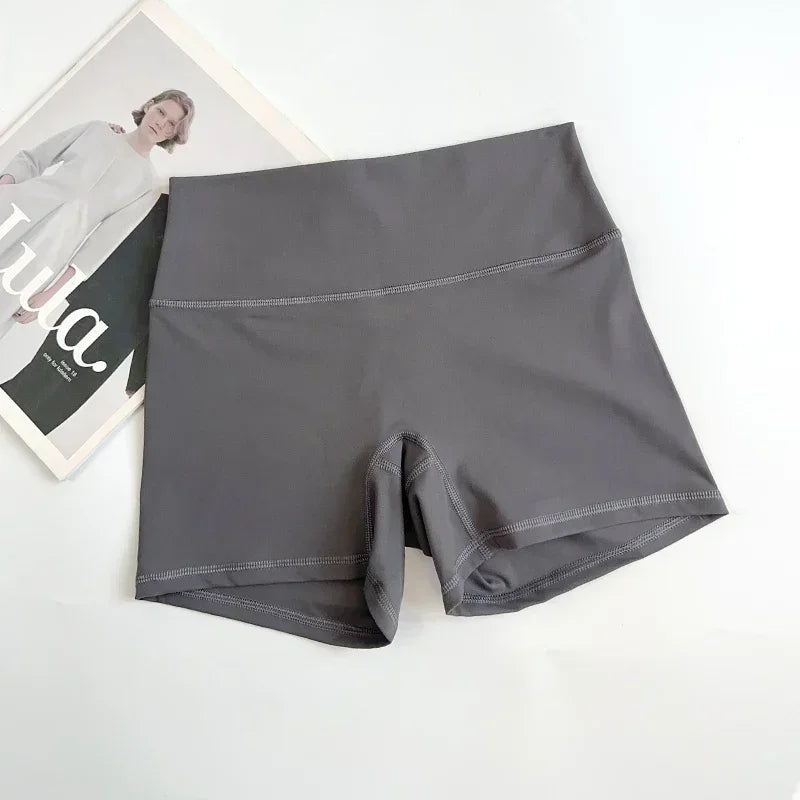 Women Sports Biker Shorts Women Naked Feeling High Waist Yoga Shorts Push Up Fitness Leggings Tummy Control Yoga Slim Shorts🩳👍