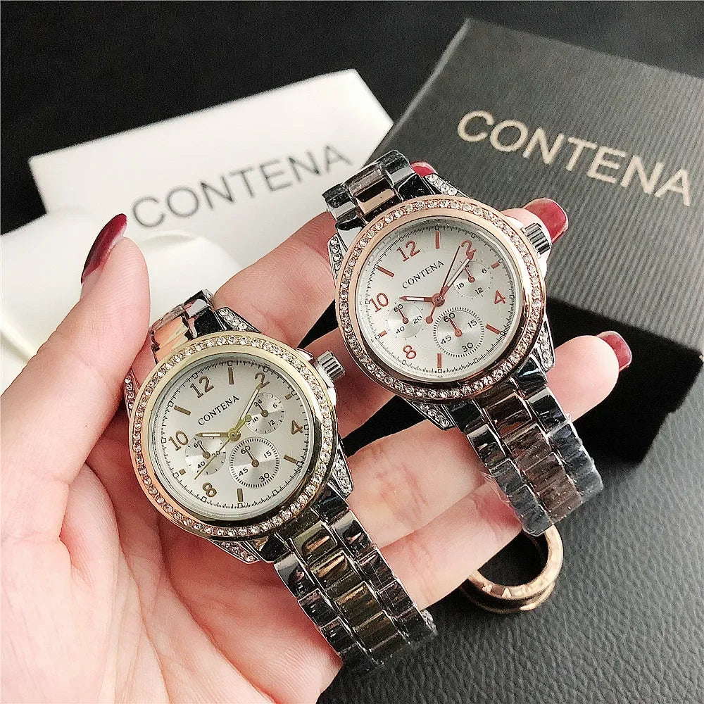 New High-end Stainless Steel Watches for Women Luxury Rhinestone Quartz Watch Elegant Ladies Watches Suitable For Daily Wear