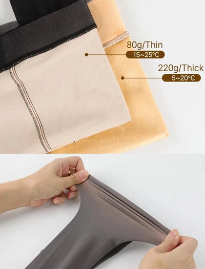 Women Thermal Underwear Pants Fleece Lined High Waisted Leggings Keep Warm Winter Pant Tummy Control Yoga Hiking Running Tights