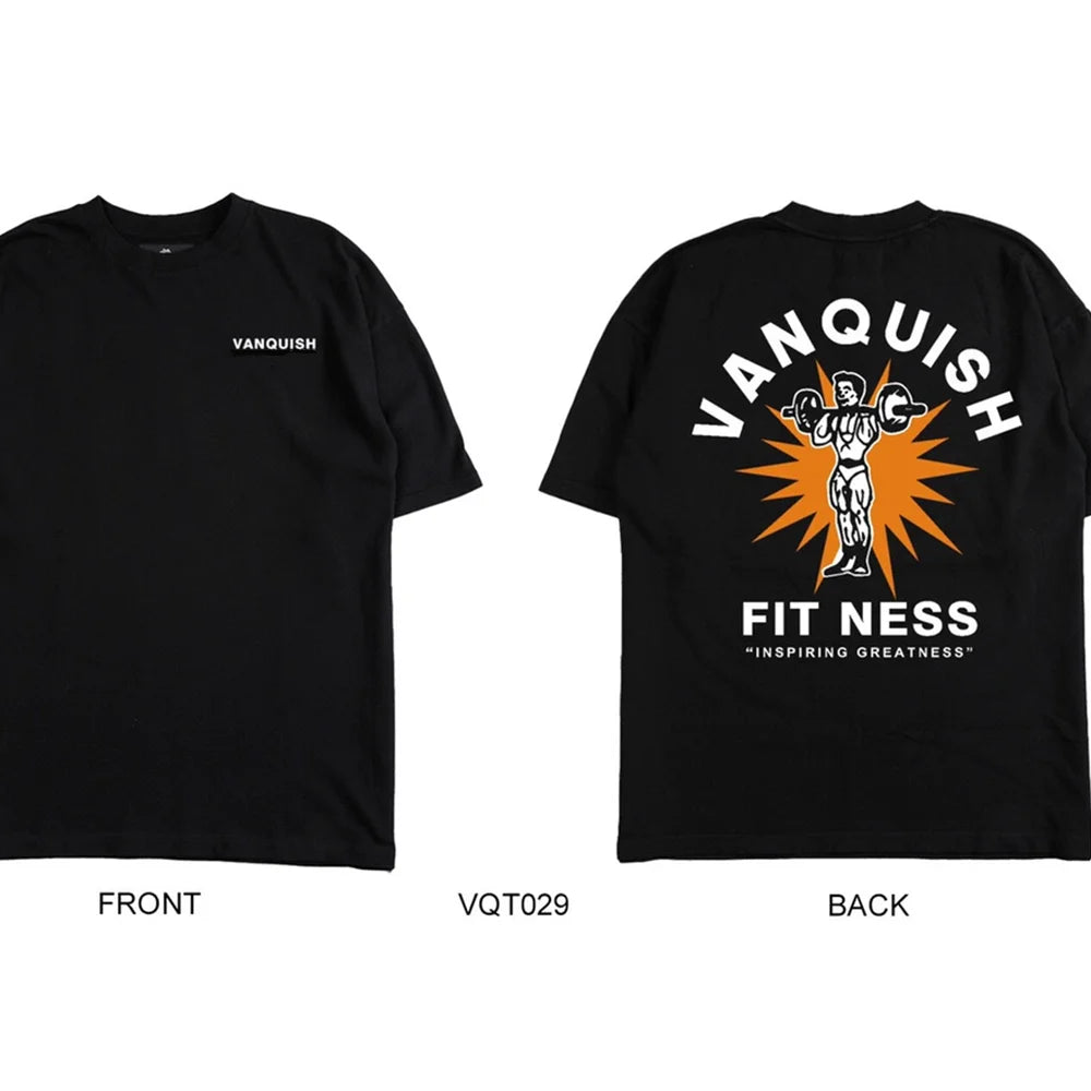 Gym Street T-shirt Men's Summer Trend Fashion Fitness Training Short Sleeves Loose and Comfortable Pure Cotton Men's Clothing