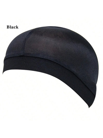 Dome Wave Cap Silk Bonnet Satin Elastic Breathable Turban Hat Hair Headwear Bonnets Hats Fedoras Beanie For Adult