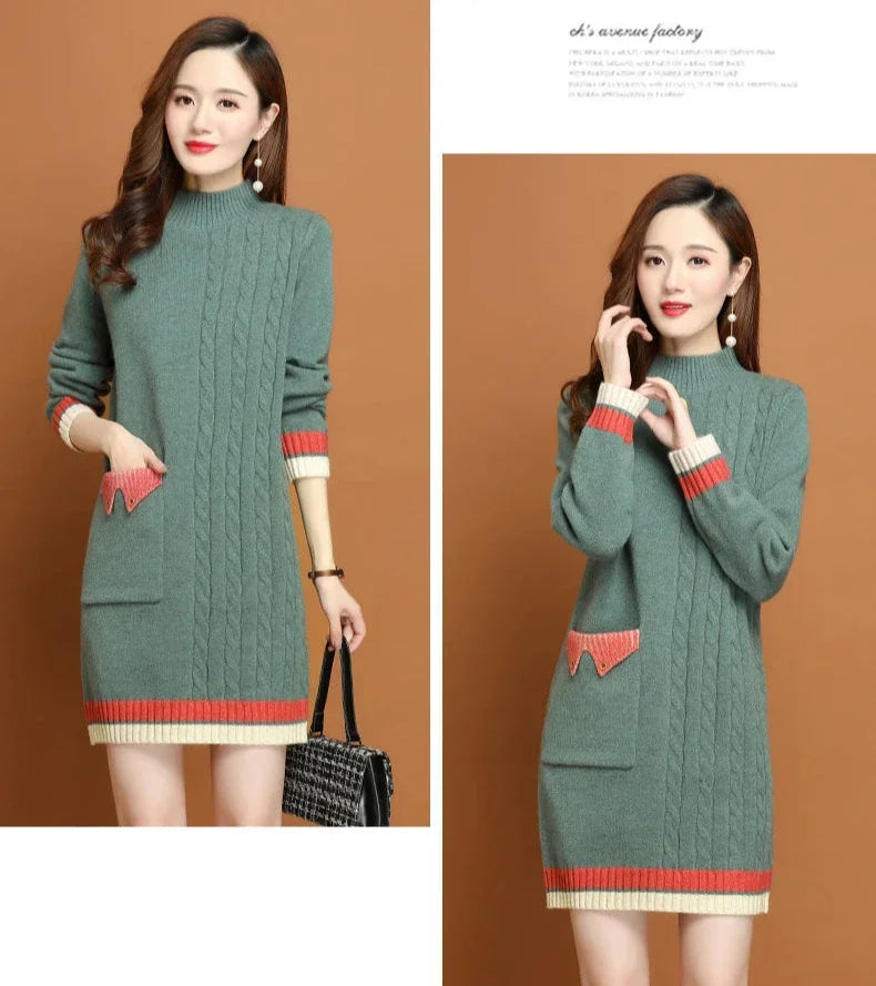 Woman Knitted Dress Bodycon Crochet Dresses for Women Cheap Casual Thic X Elegant Luxury Long Sleeve Aesthetic Sensual Sexy Xxl