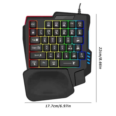 35 key Gaming Keyboard Single Hand Usb Wired One Handedly RGB Backlight Mini Keyboard for Gamer Laptop Desktop PC