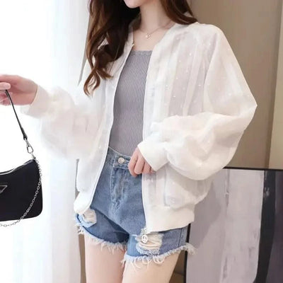 Bomber Jacket for Women Loose Short New in Baseball Aviator Coat