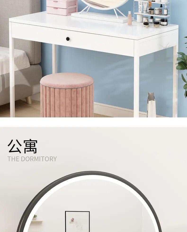 Led makeup home decor decorative mirrors photography aesthetic gold toilet round plastic espejo cosmético mhhzj