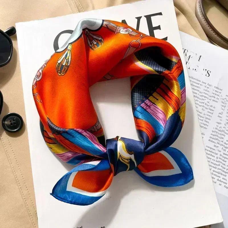 100% real silk square neck tie shawls scarf women female hijab bandana