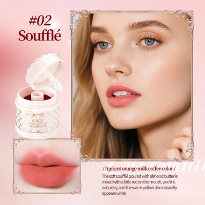 QXQY Cream Cake Lip Gloss, delicate texture, natural makeup, with lip brush lipstick cream