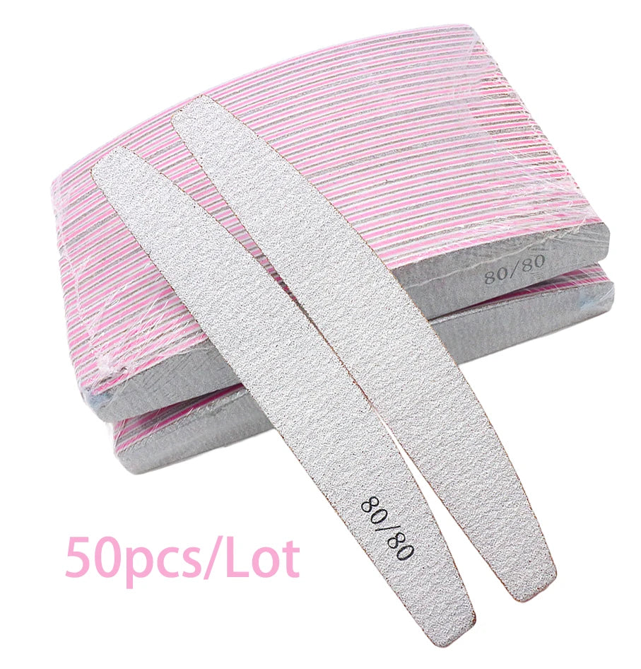 Nail File 80 to 240 Professional Tools Emery for Manicure Lime 240 Sandpaper Gel Polishing Files for Nails Buffers Set Polisher