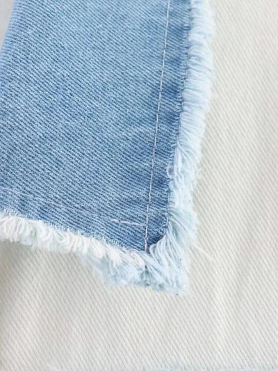 HipSeam Patchwork Bomber Jacket Women Casual Denim Women's Short