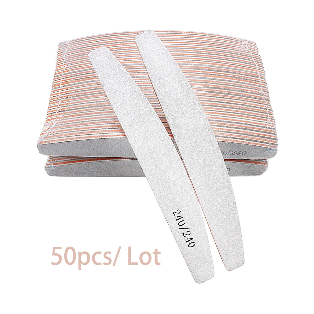 Nail File 80 to 240 Professional Tools Emery for Manicure Lime 240 Sandpaper Gel Polishing Files for Nails Buffers Set Polisher