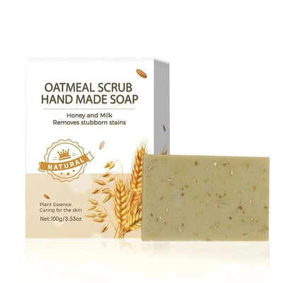 1/2/4/6Pcs Handmade Oat Soap,Natural,Gentle,Non Irritating, Brightening, Exfoliating, Body And Facial Cleansing, Whitening Soap